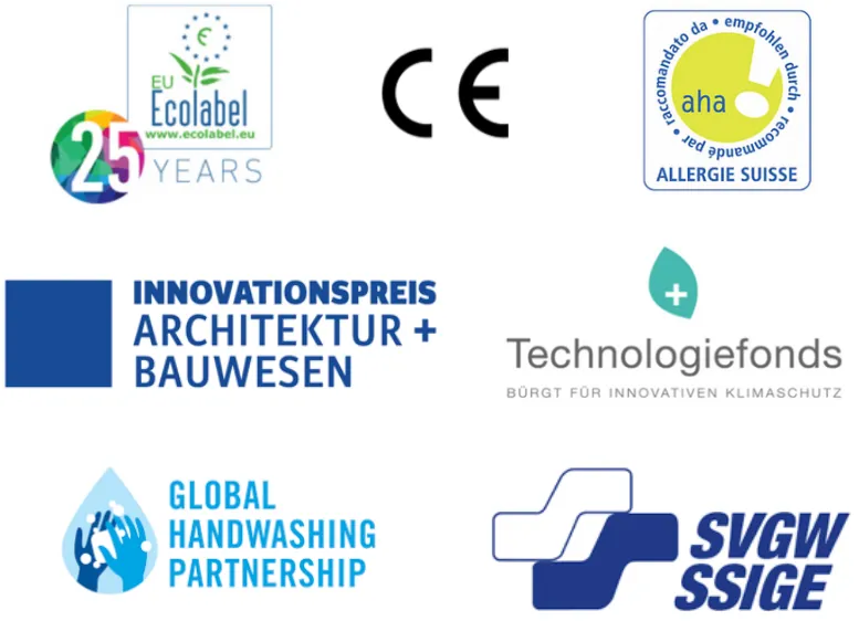 Smixin获得的多项国际环境奖项和认证展示